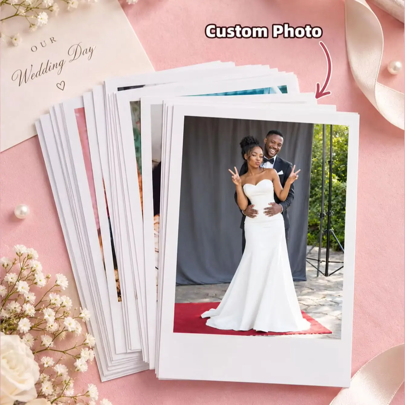 1/3/5Pcs Custom Printed Wedding Photos, Bespoke Travel & Couple Image Keepsakes for Memory Frames,Notebook Decor&Souvenir Gifts