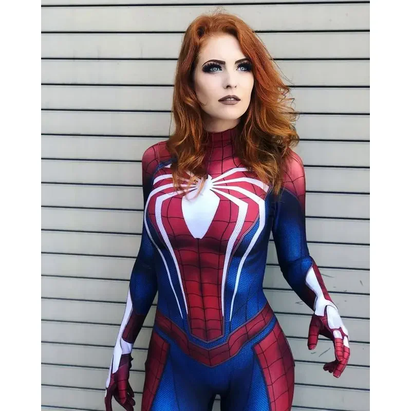 Halloween Woman Girls PS4 Game Spidercosplay Costume Bodysuit Zentai Suit Adult Kids Jumpsuit