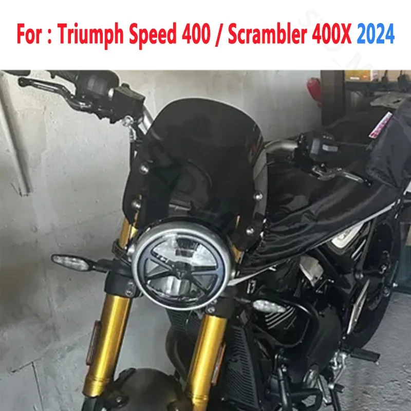 

For Triumph Speed 400 Scrambler 400X 400 X 2024 Motorcycle Accessories Wind Deflectors Windshield WindScreen Viser Visor Gray