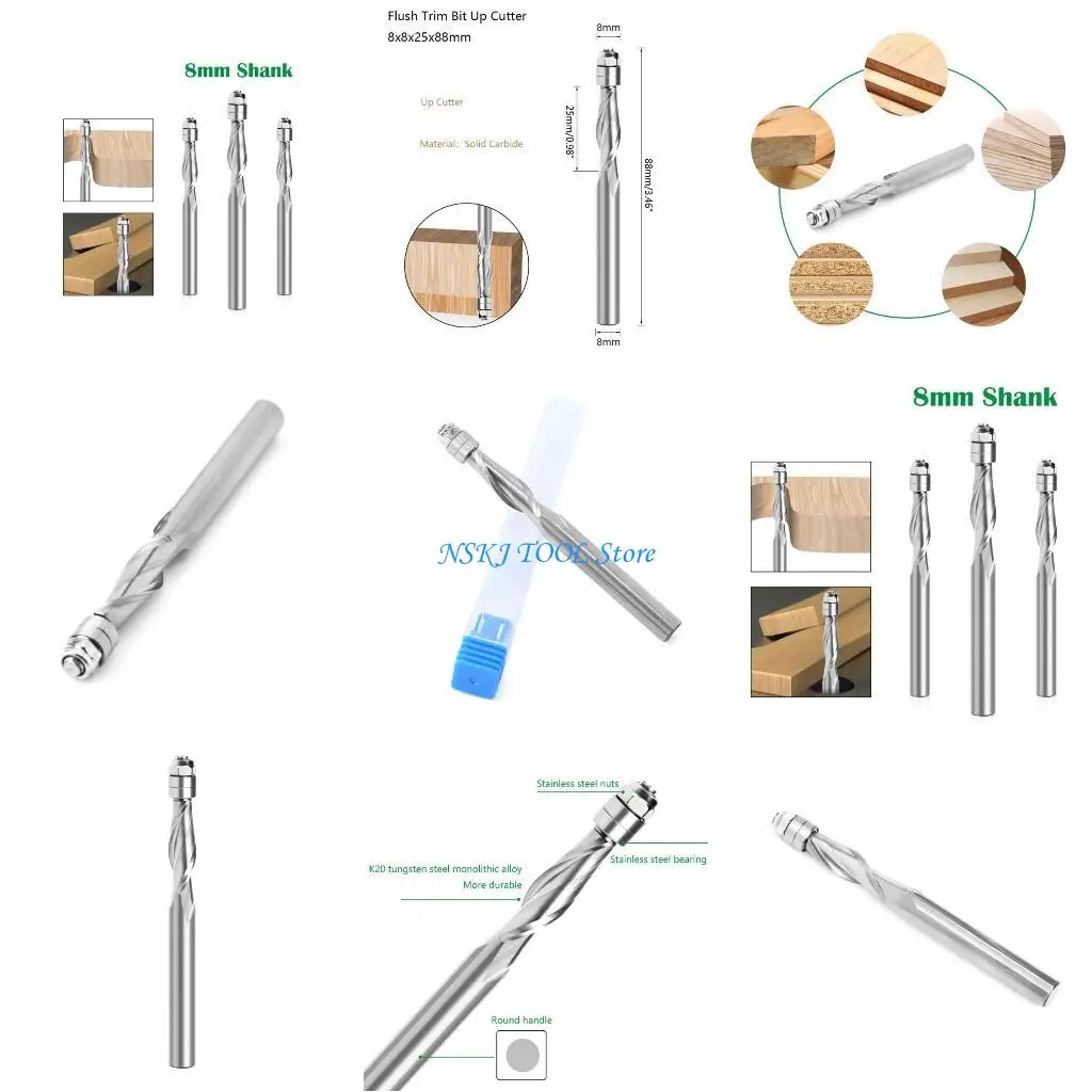 

L8RC 8 -мм хвостовика с хвостовиками спирали спирали верхняя подшипника.