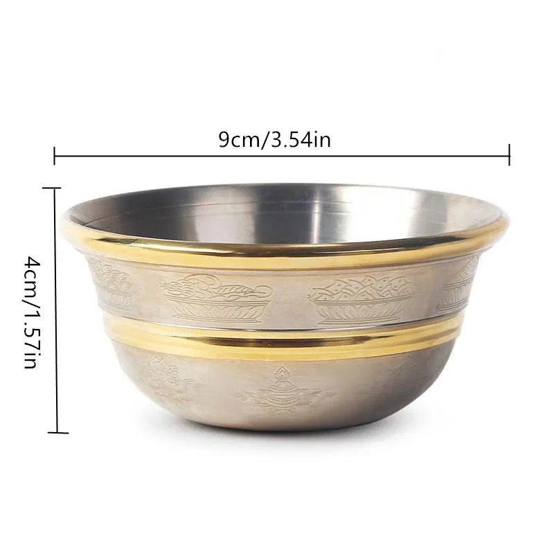 1pcs 9cm Pure Copper Drinking Bowl Pure Brass Auspicious Tibetan Holy Water Cup Golden Buddhist Bowl Home's Gift Decorative