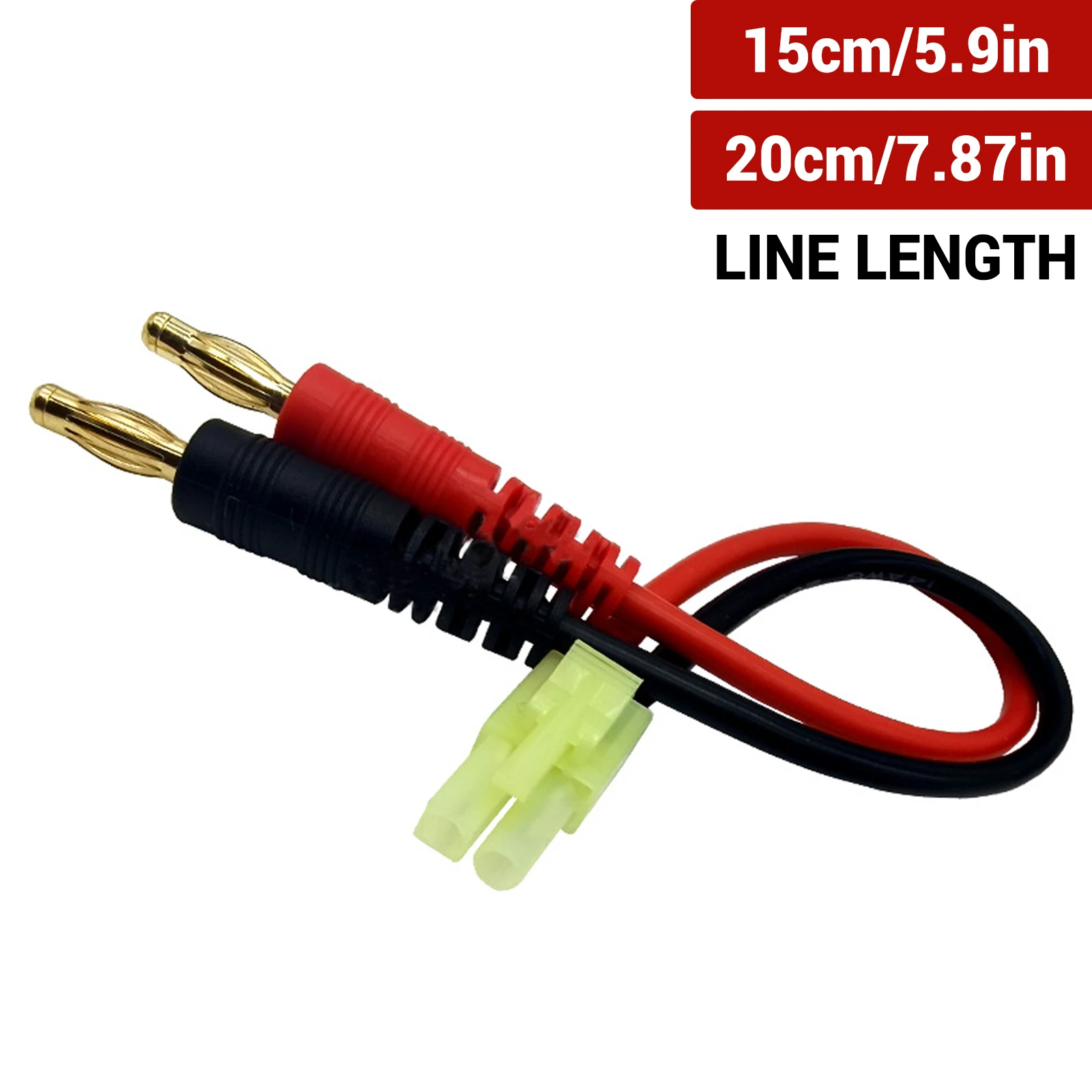 

RC Mini Tamiya Male Charger Cable w/4.0mm Banana Connector Adapter