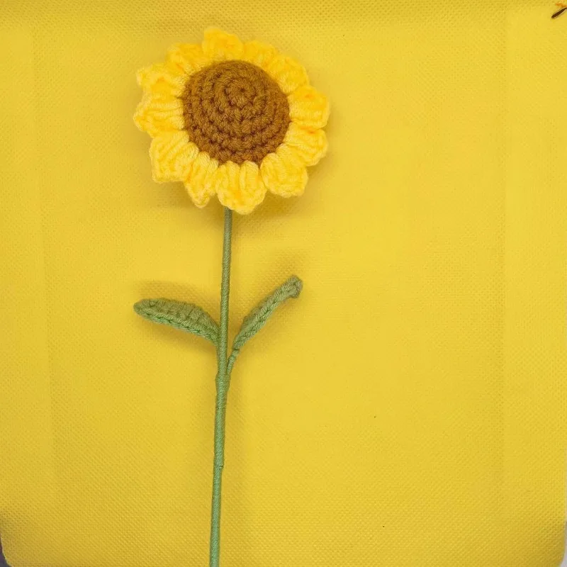 1 pçs de lã girassóis buquê artesanal simulação flor natal dia dos namorados presente aniversário brinquedos pelúcia plantas