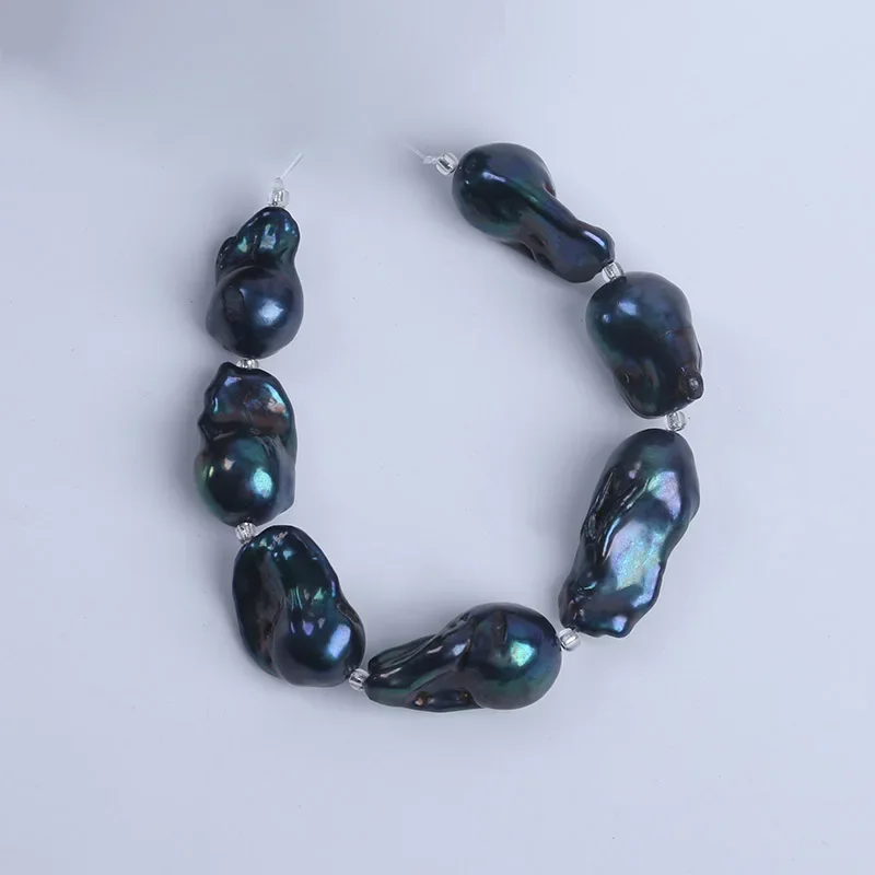 14-18mm black fireball baroque cultured freshwater pearl 18cm short strands for jewelry making