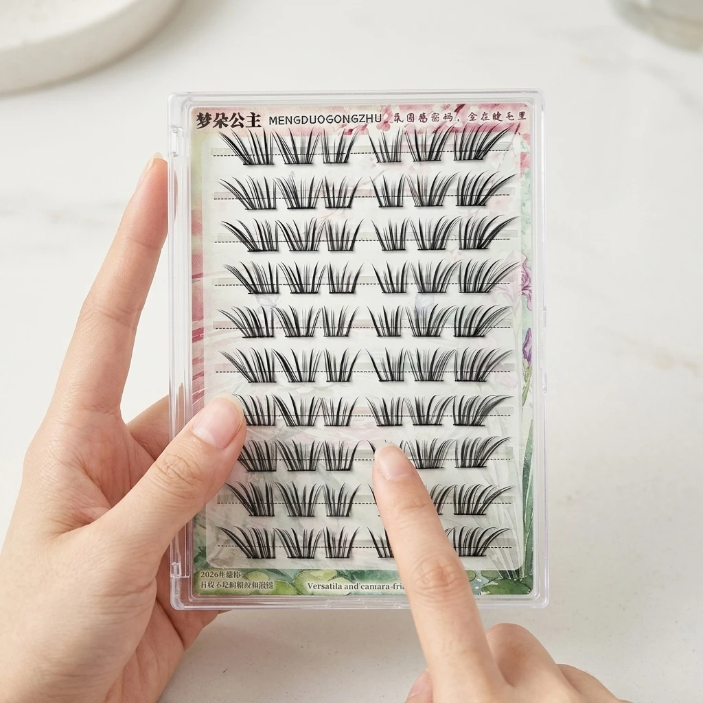Ins Atmosphere Feeling Lashes French Style Natural Long Fluffy False Eyelash Segmented Glue-free Lash Clusters For Beginner