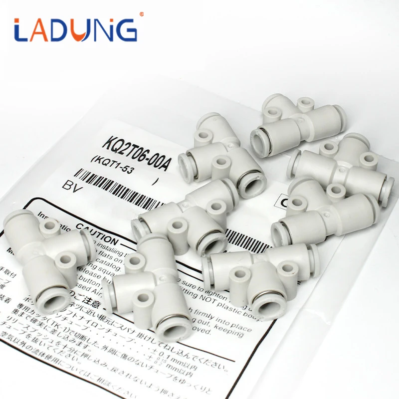 5Pcs KQ2T Three-way Air Pipe, Quick Connector, Variable Diameter T-shaped Quick Plug for 4/6/8/10/12mm Hose Tubing