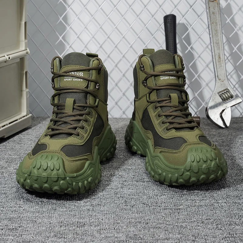 New Autumn High-Top Large-Size Boots, Outdoor Hiking Boots, Comfortable Thick-Soled Lightweight Casual Walking Shoes, Suitable for Daily Outdoor Activities, Walking, Traveling, Mountaineering, and Camping Gear for All