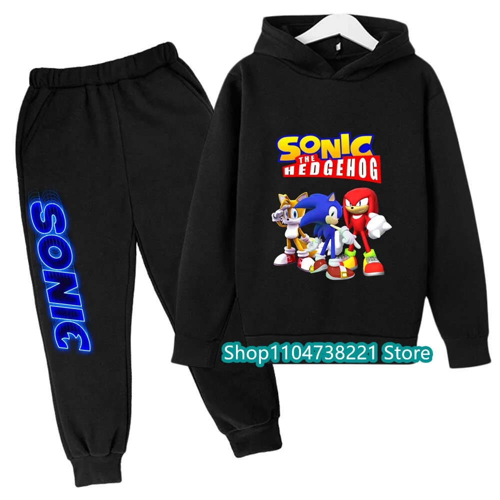 Sonics – ensemble sweat à capuche imprimé dessin animé, offre spéciale 2D, pour enfants, adolescents, garçons et filles, décontracté, automne et hiver, 2025