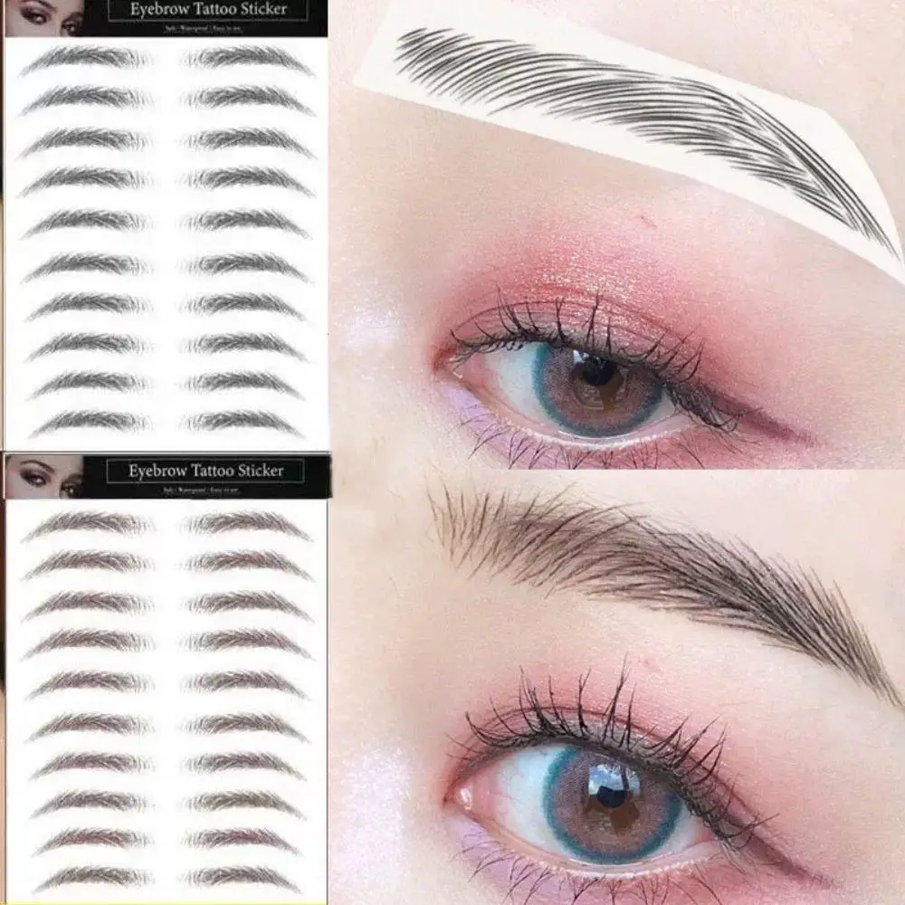 

6D Hair Like Eyebrows Makeup Waterproof Eyebrow Tattoo Sticker Long Lasting Natural Eyebrow Stickers Enhancers Eyebrows Makeup