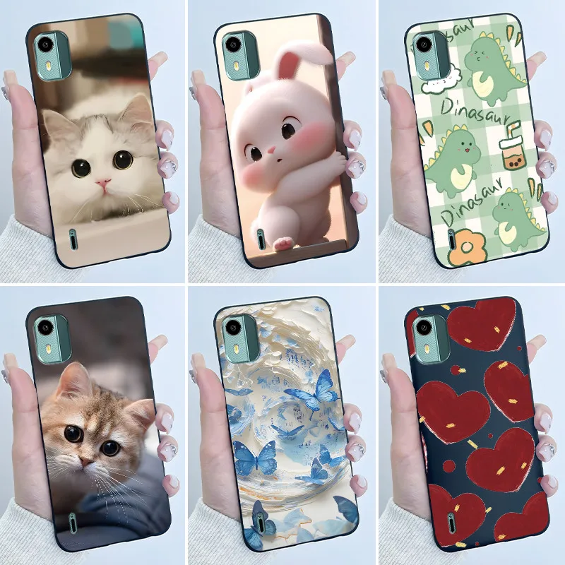 Funda bonita para Nokia C12 (TA-1535)/C12 Plus/C12 Pro, Funda protectora con estampado, Funda protectora de silicona suave con dibujos animados para teléfono