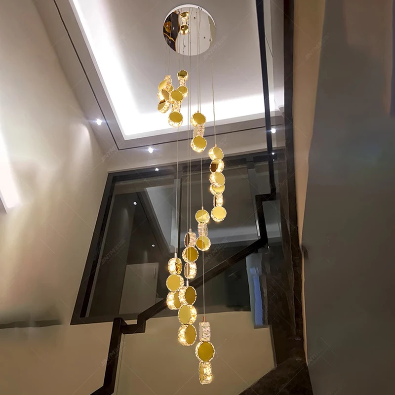 

Modern home decoration crystal chandelier, stair Pendant lamp, living room Pendant lights, interior lighting