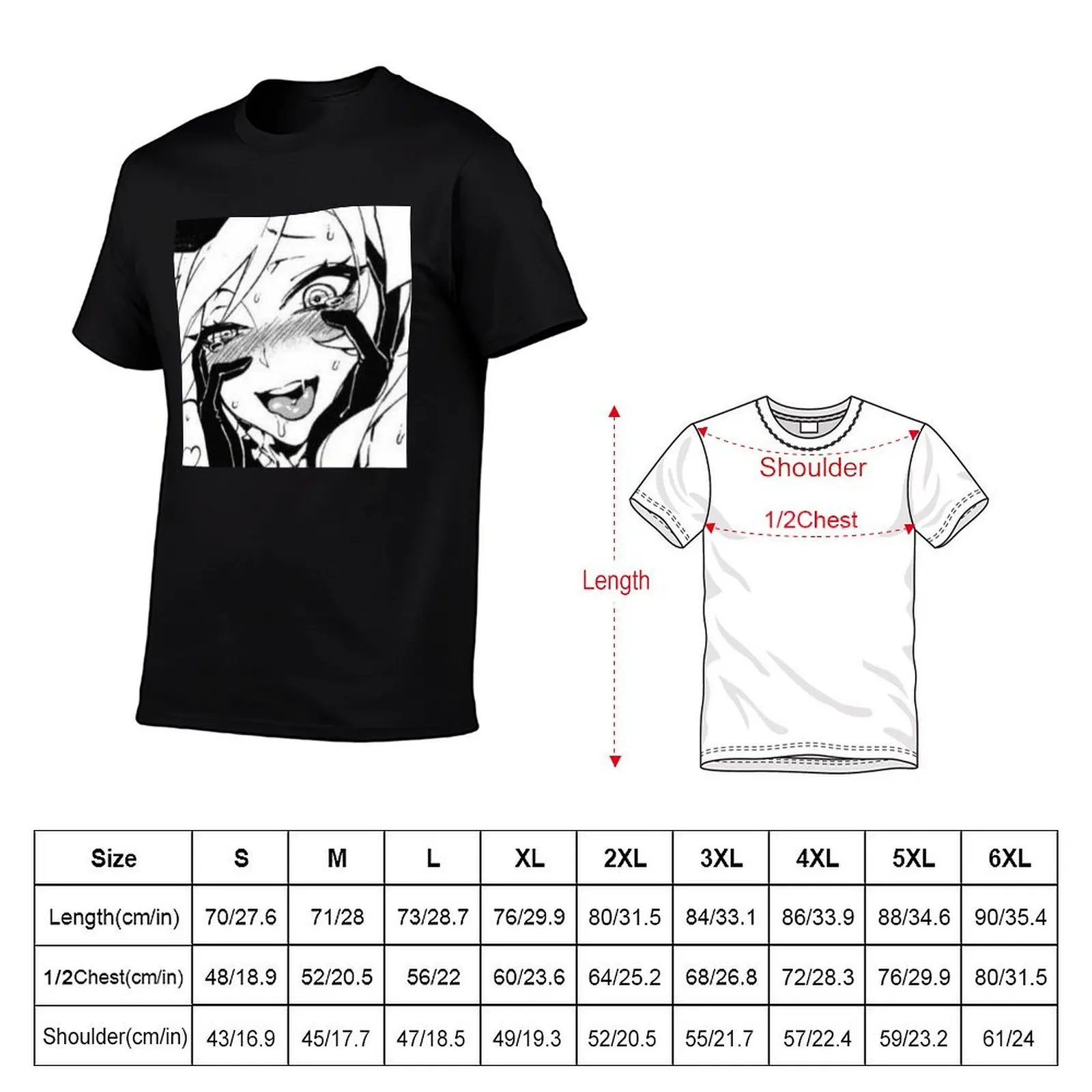 hentai face T-Shirt oversizeds valentines clothes cute clothes customs Men's cotton t-shirt