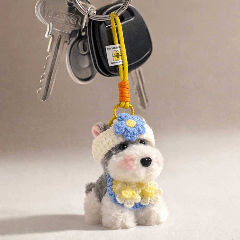 Kawaii Cartoon Puppy Bag Charm Fluffy Cartoon Multifunctional Keychain High-quality Bag Pendants Women's Bag