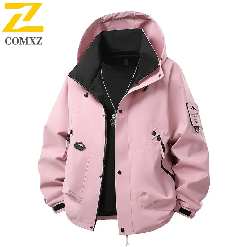 COMXZ уличная куртка с капюшоном, мужская повседневная удобная мотоциклетная куртка для отдыха, уличный стиль, легкие осенние новые пальто