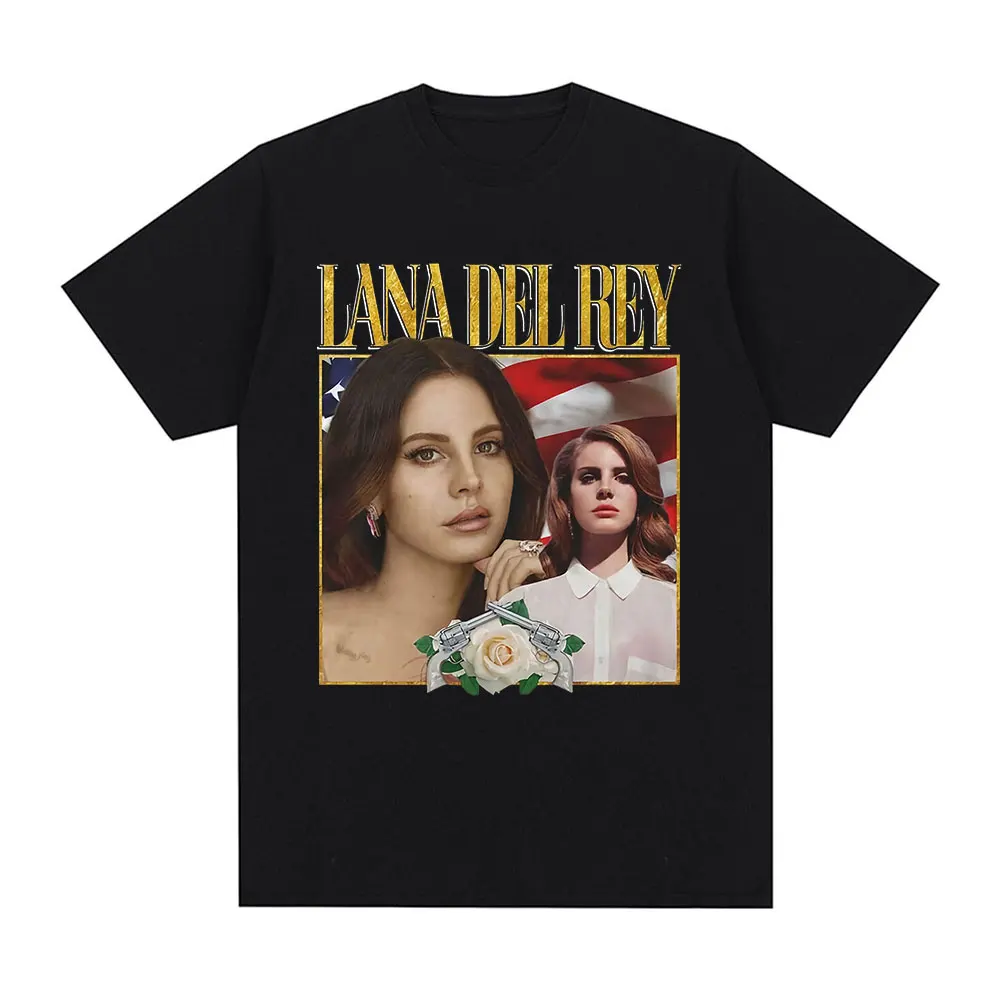 Singer Lana Del Rey T-Shirt Hip Hop Vintage Short Sleeve