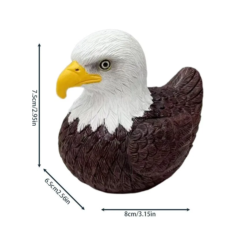 Hybrid Wildlife Duck Resin Figurine, Novelty Owl/Crocodile/Raccoon Head Duck Statue for Desk & Home Decor