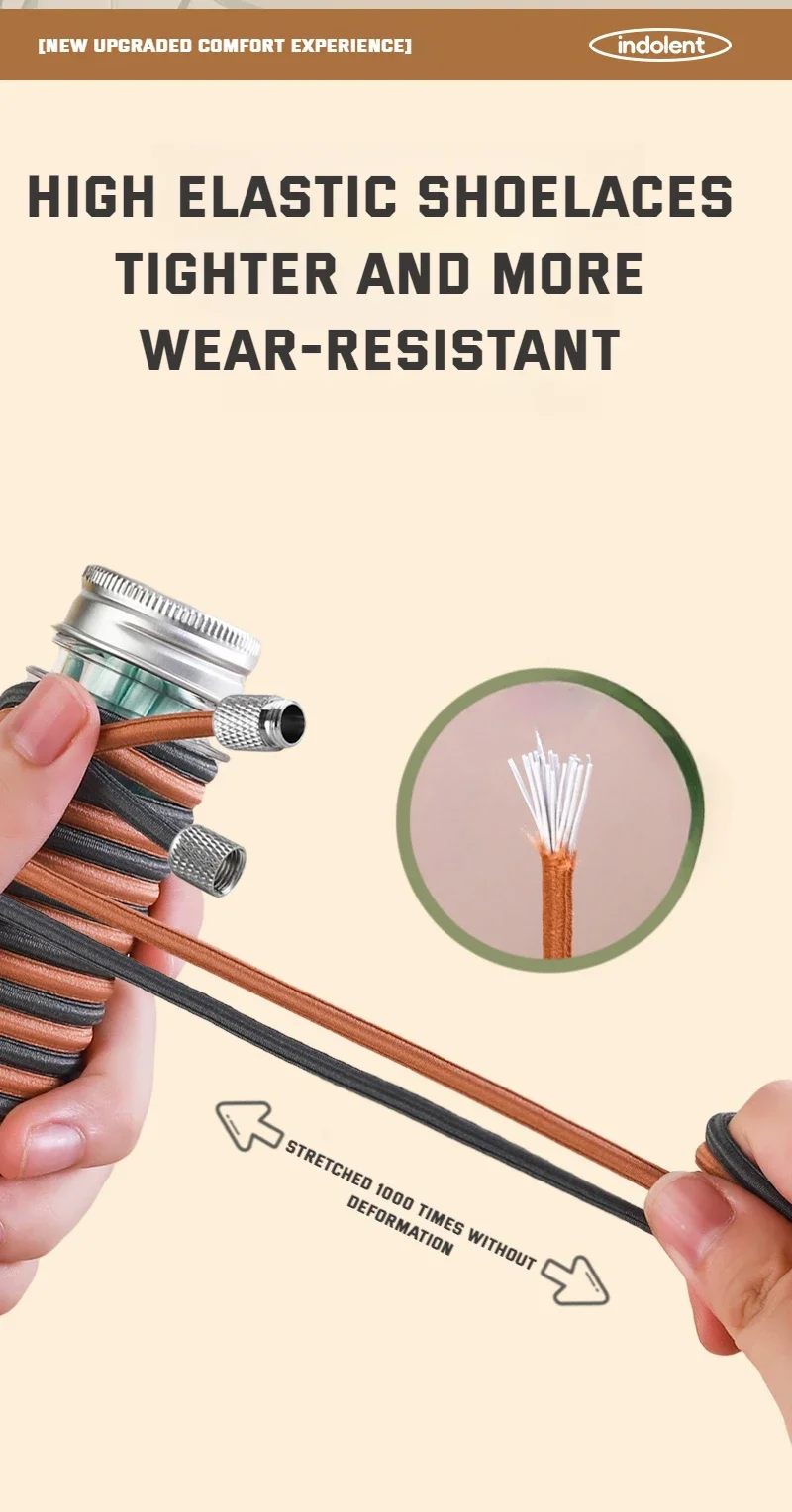 Runde elastische Schnürsenkel für Turnschuhe, Tennisschnürsenkel ohne Krawatten für Kinder und Erwachsene, ohne Krawatte, Schnürsenkel, Gummibänder, Schuhe, Zubehör – Detail 5