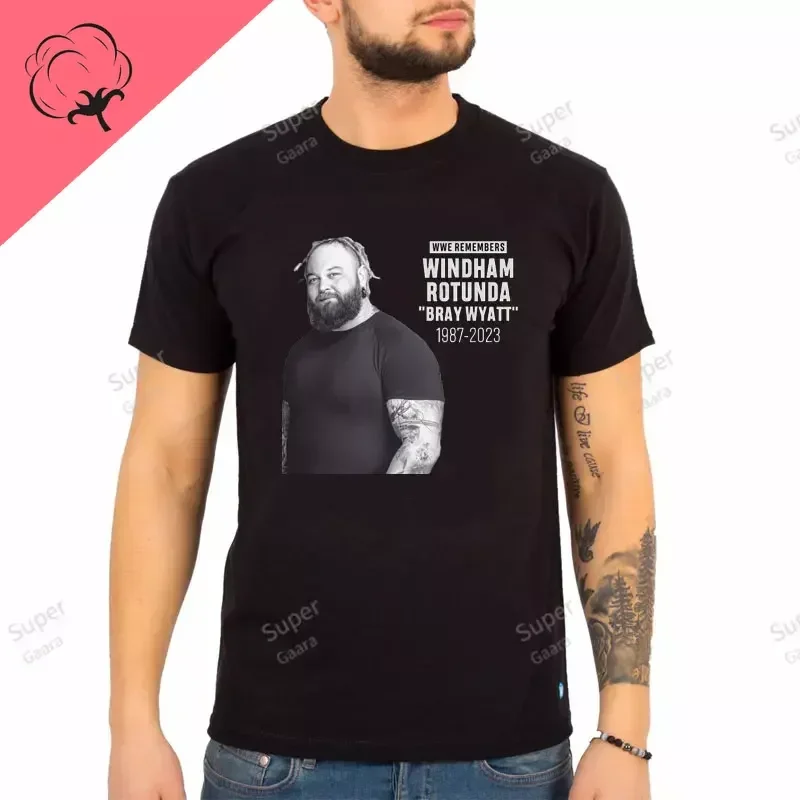 

Bray Wyatt Theme 100%Cotton T-shirts for Men Summer O-neck Short Sleeve Man T-shirt Clothing Graphic Tee Y2k Street Fashion Tee