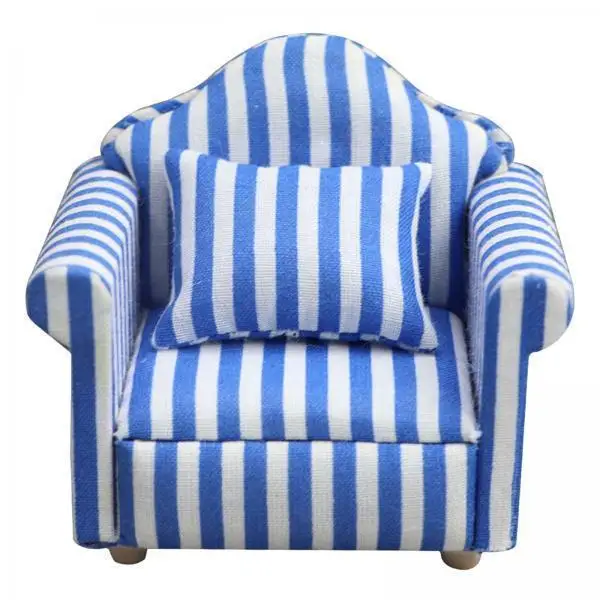 

Miniature Sofa Couch Furniture 1 12 Scale Wooden Dollhouse Accessory for Dolls House Bedroom and Study