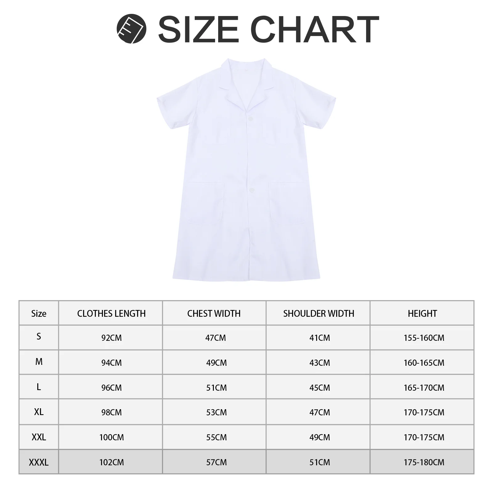 

Short Sleeve Nurse Uniform Women'S Medical Dress White Nursing Gown For Nurse Beauty Salon Worker 30X23X1.5Cm