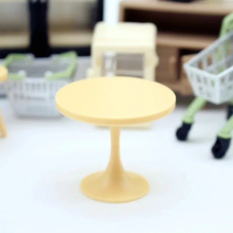 Dollhouse Mini Round Grid Table, DIY Miniature Furniture for Custom Kitchen Scene Creation & Scene Layout Model