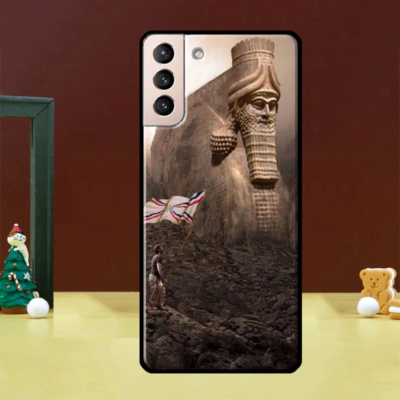 Lamassu Assyrian Winged Bull Case For Samsung Galaxy S23 S22 Ultra S21 Ultra S21 FE S9 S10 Note 10 Plus S20 FE Back Cover