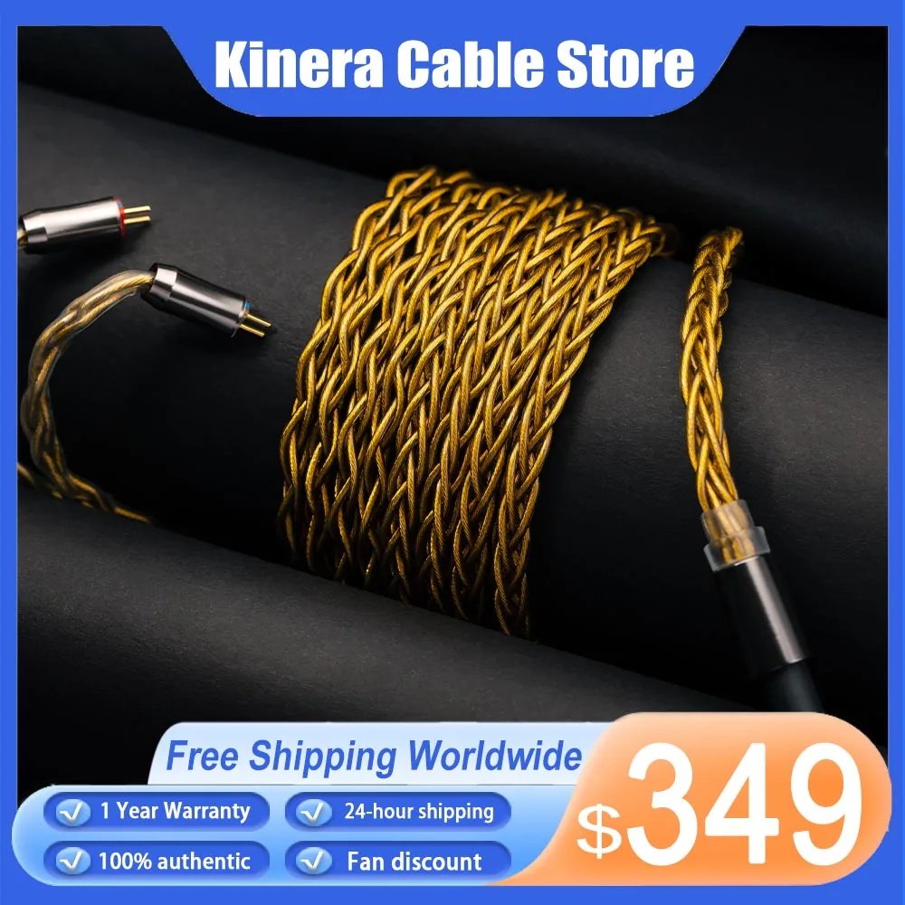 New Kinera Gleipnir Pro Earphone Upgrade Cable 6N OCC Gold Plated With Replaceable 2.5/3.5/4.4 Plug Headset Wire Accessories