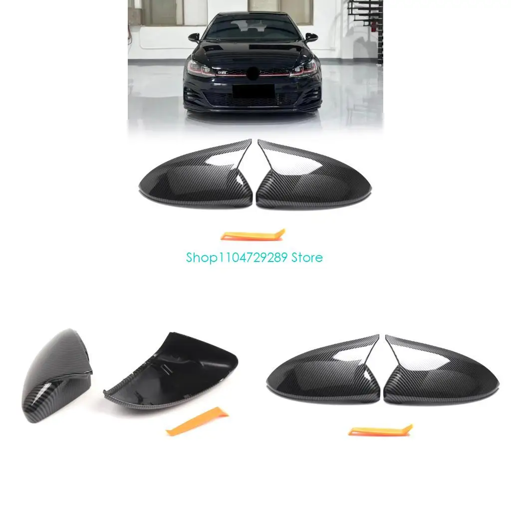 

D8KE Carbon Fiber Pattern Mirror Cover Strong Scratch Resistant Mirror Case Hassle Free Setups Suitable for MK7 Golf