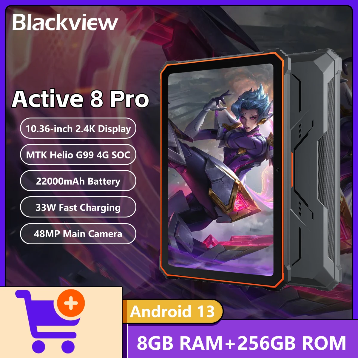 Blackview Active 8 Pro Tablet, 16GB, 256GB, 10.36 