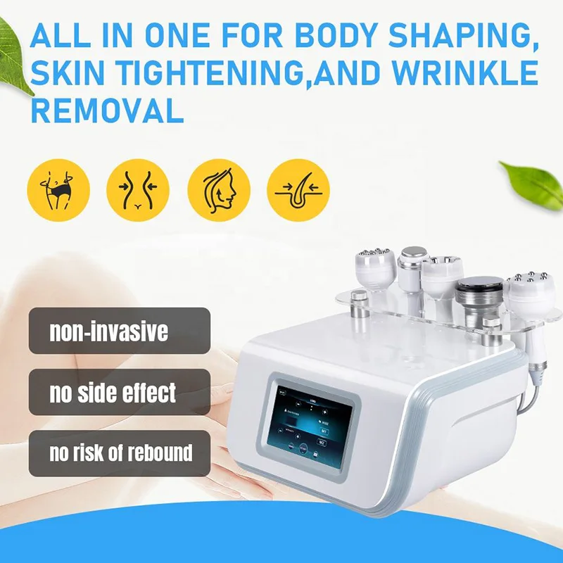 Desktop 6 in 1 Slimming Machine Fat Burner Equipment 40k Cavitation Multipolar RF Machine for Weight Loss and Facial Slimming