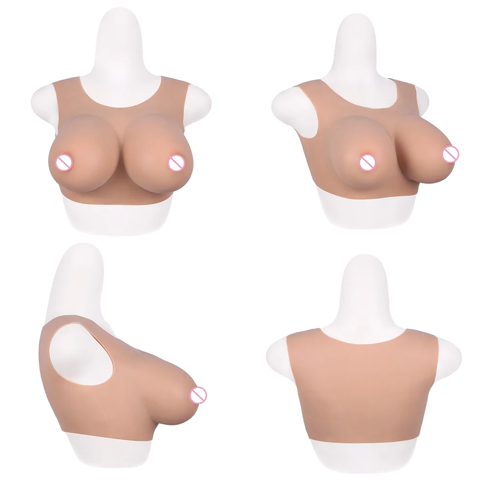 KnowU BCDE Cup Cotton Filler Fake Chest Water Drop Breasts Form Cosplay Boobs for Drag Queen Sissy Crossdresser Transgender