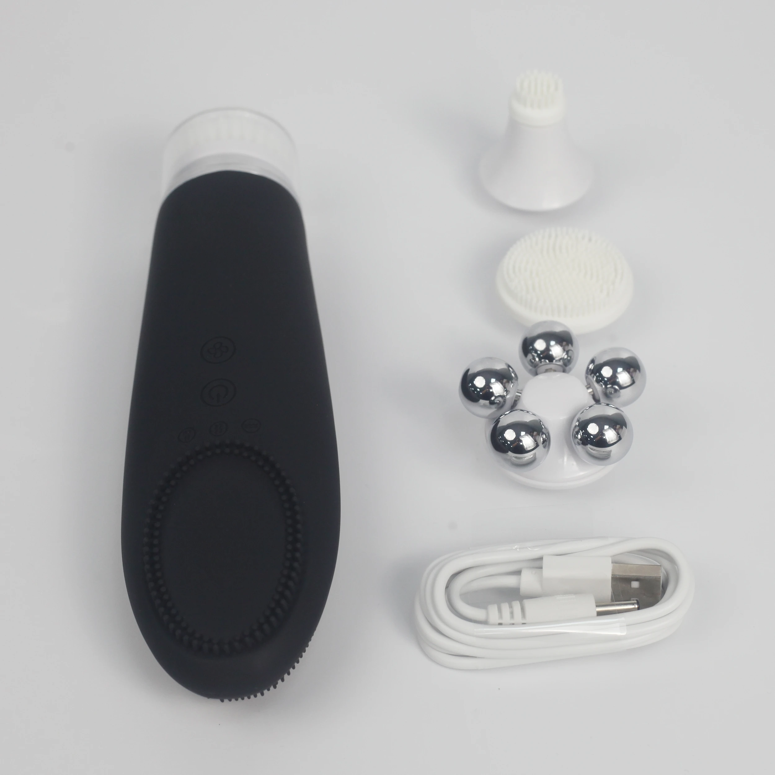 4-in-1 elektrische gezichtsreiniger Waterdichte zachte siliconenborstel Gezichtsmake-upreiniger Elektrische gezichtsreinigingsborstel