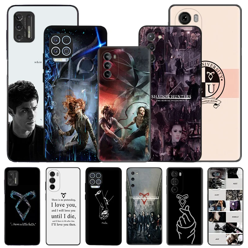 Soft Phone Cases For Motorola G53 G73 G9 G50 G51 G60 G71 G22 G32 G52 G72 Edge40 20 30 Shadowhunters Clary Fray Black Matte Cover