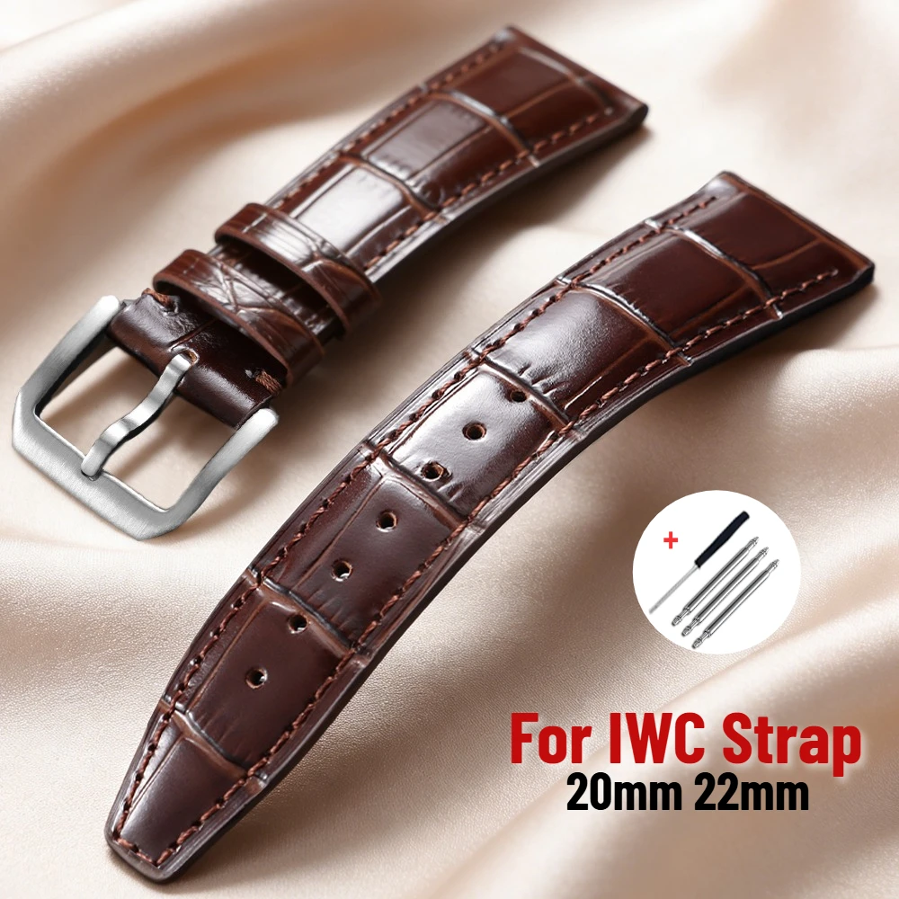 Correa de Cuero Genuino para Relojes IWC Portofino Mark, Piel de Vaca Suave y Cómoda de 20mm y 22mm, Ideal para Uso Diario y Estilo Ejecutivo