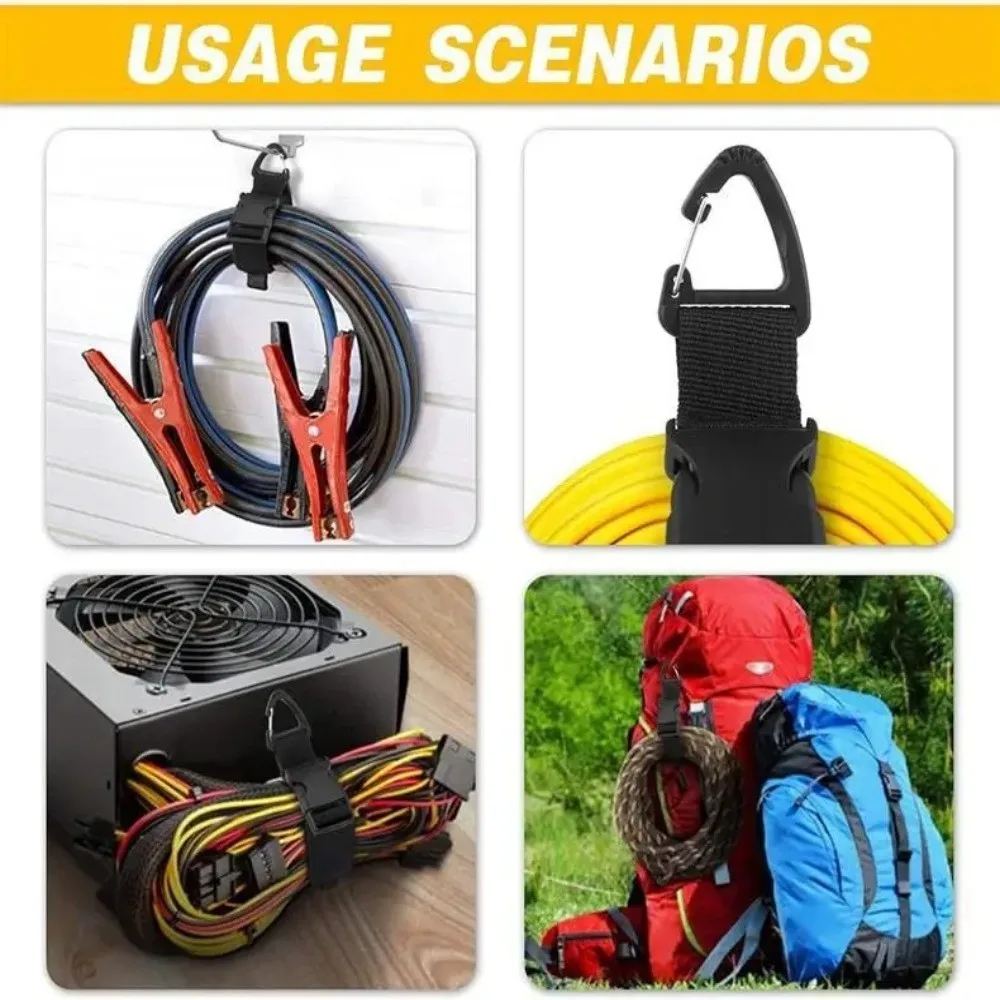 45cm Extension Cord Organizer Adjustable 3-Axis Buckle Cable Management Storage Strap Heavy-Duty Nylon Wire Manager