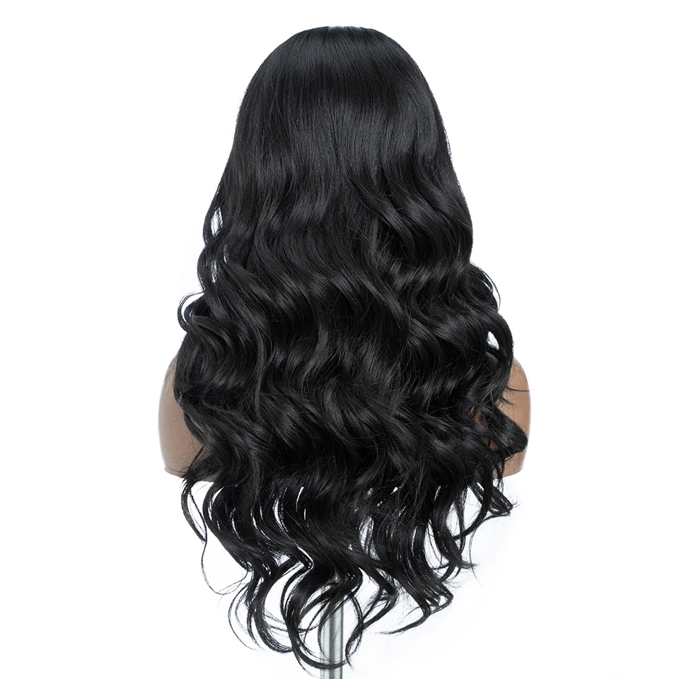 FASHION IDOL 13x7 HD Lace Front Synthetic Wigs For Black Women 26Inch Body Wave Wigs Heat Resistant Fiber Long Wavy Cosplay Wigs