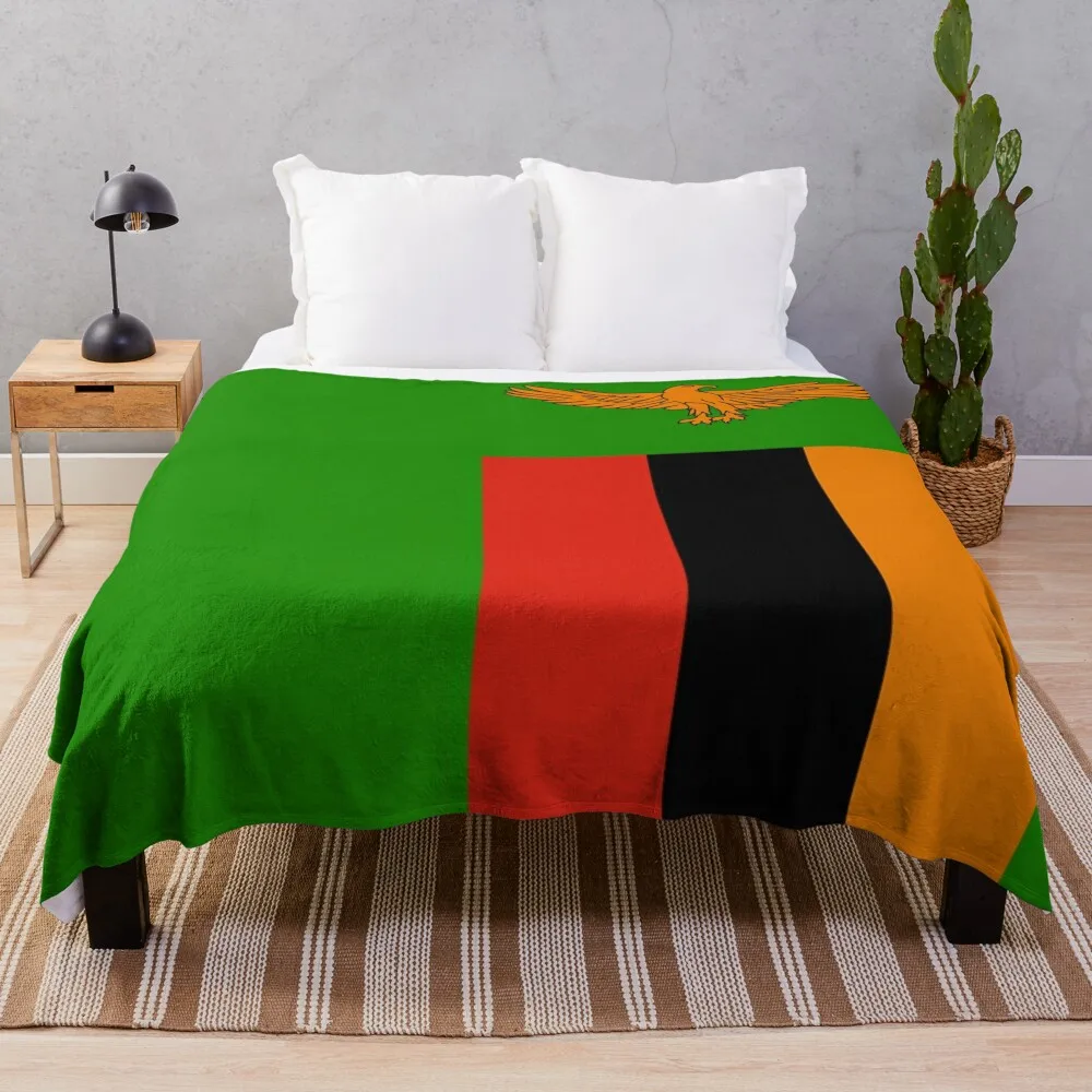 

Flag of Zambia Throw Blanket Flannels Moving For Baby Blankets