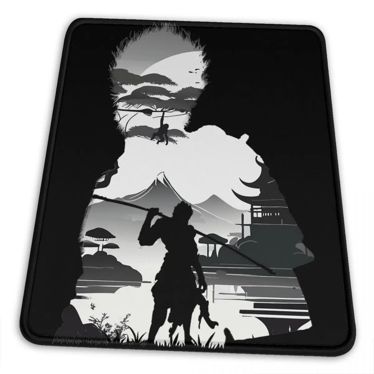 Black Myth Wukong Sun Wukong Mono Negative Illusion Accessories Mouse Pad High Quality Print Laptop Mat Multisize Desk Pad Mat