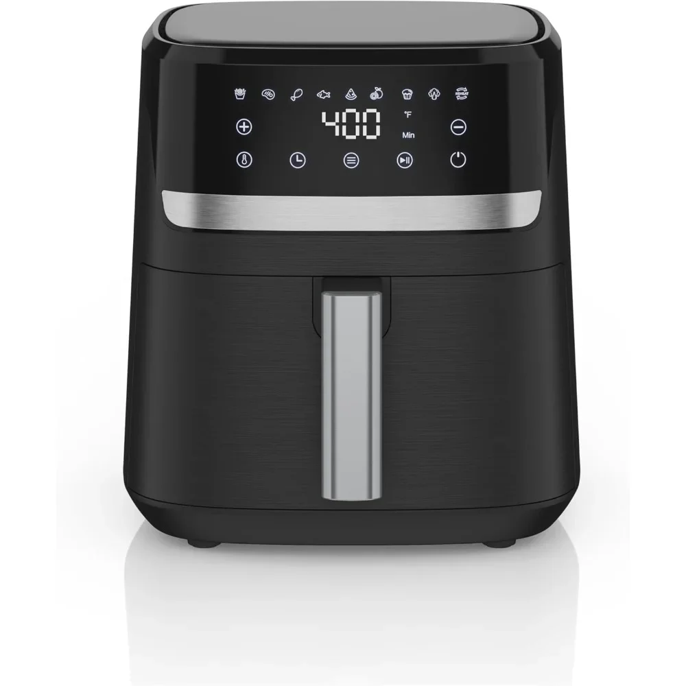 Air Fryers with LED Touchscreen, 6QT Air Fryer 60 Minute Timer and 9 Presets & Up To 400 F, Air Fryers