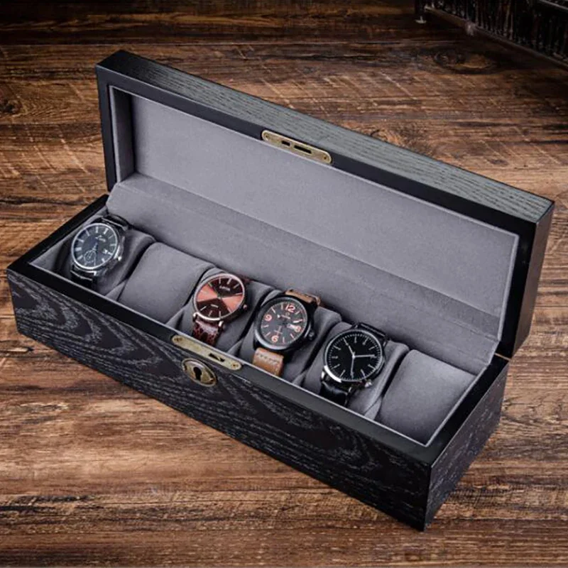 Luxury Ash Wooden Watch Boxes Storage Organizer Box 20 Slots Jewelry Mechanical Watches Box with Lock Case Wood Display Gift