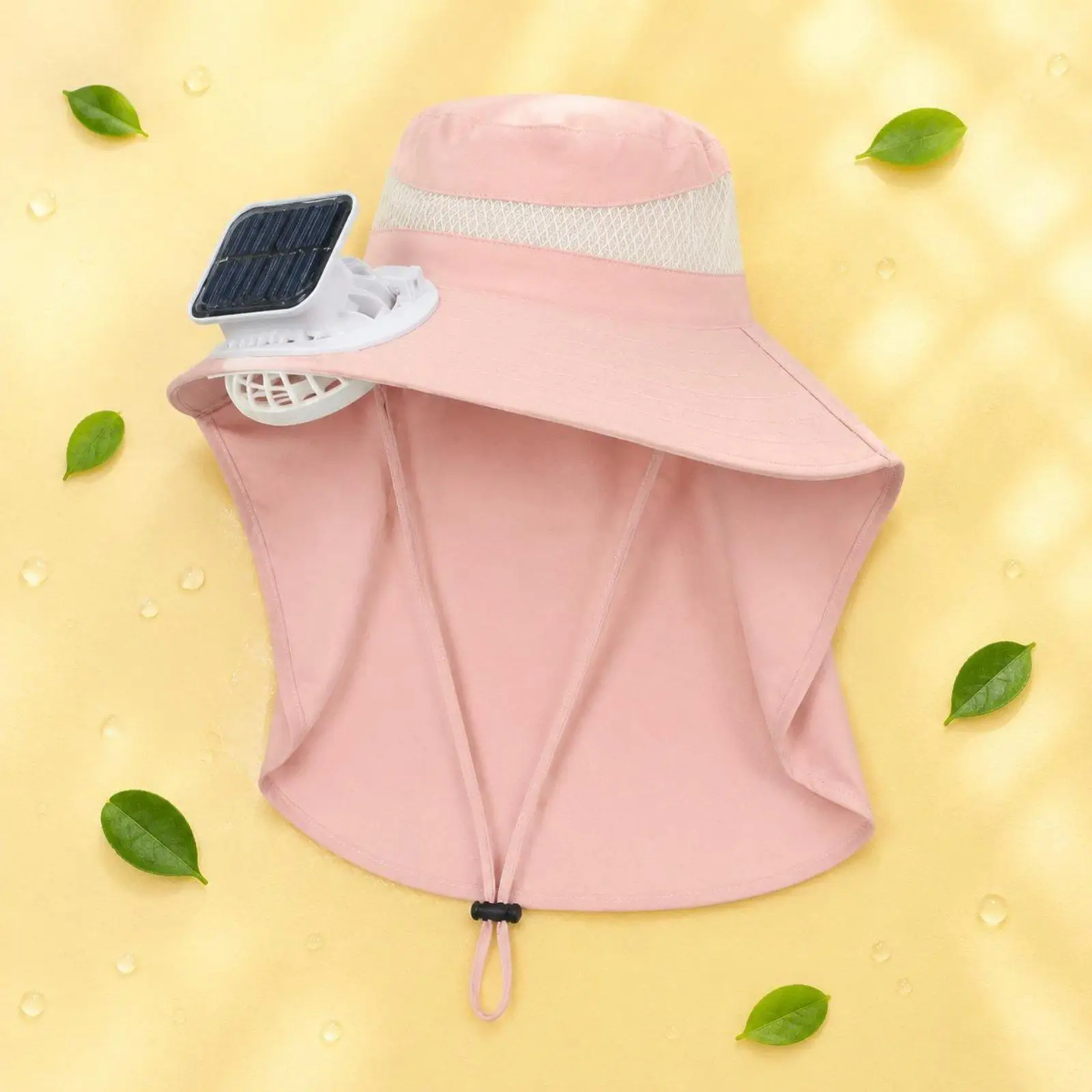 Adjustable Children Sun Hat Solar Fan Cooling Visor Cap Neck Flap Portable Summer Hat for Garden Trip view 3