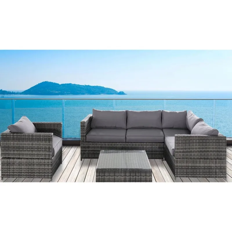 Simple design leisure four seats outdoor sofa patio garden functional  set furniture