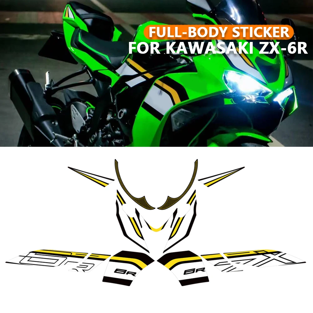 

For kawasaki ZX-6R Motorcycle Accessories Tank Body Front Face Rear Hump Fairing Fender Stickers Decals zx6r zx-6r