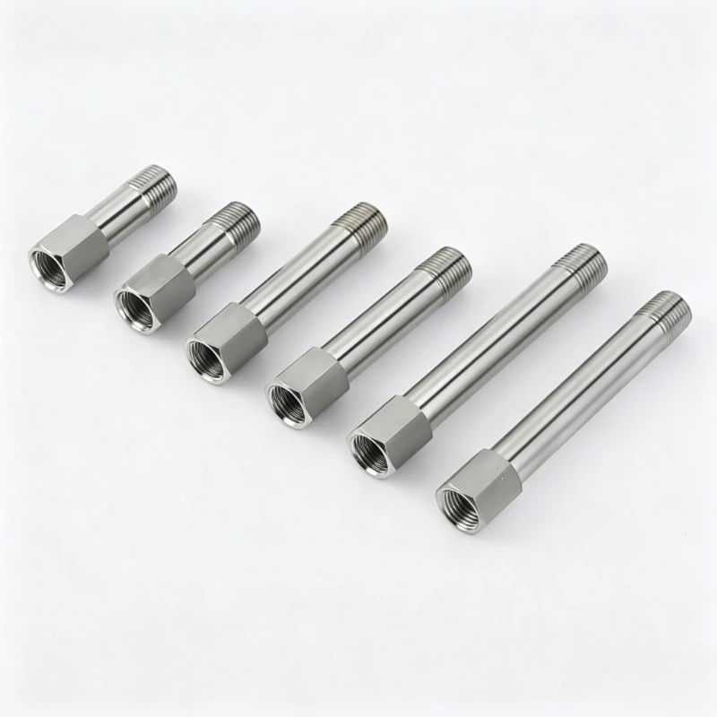 304 Stainless Steel Hex Male‑Female Extension Nipple, 1/8