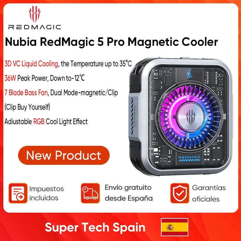 Nubia Redmagic Koeler 5 Pro Magnetische Funcooler Rgb Led Halfgeleider Warmteafvoer Vc