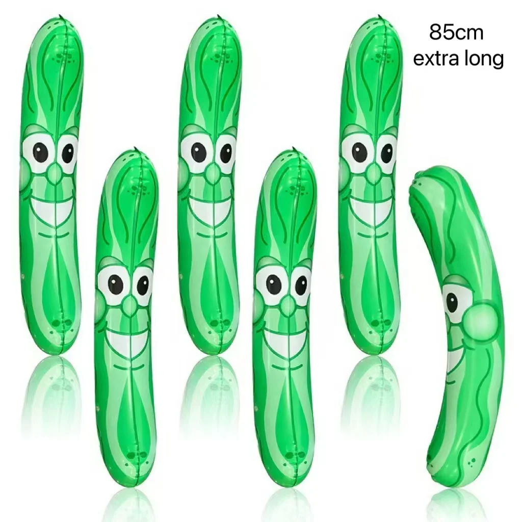 Extra Long 85cm Cute Inflatable Cucumber Creative Artificial Fruit Props Toys for Hen Bachelor Party Christmas Event Decor Gift