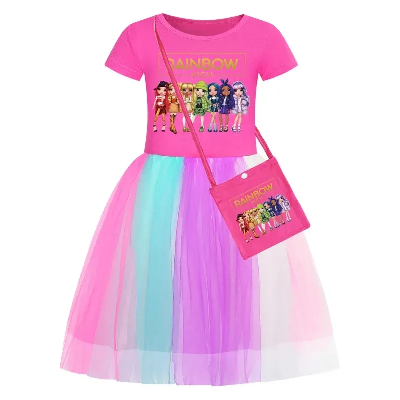 

★Halloween Cosplay Costume Hot Cartoon Rainbow High Girl Dresses Summer Rainbowhigh Clothes Princess♥ All corners of the country