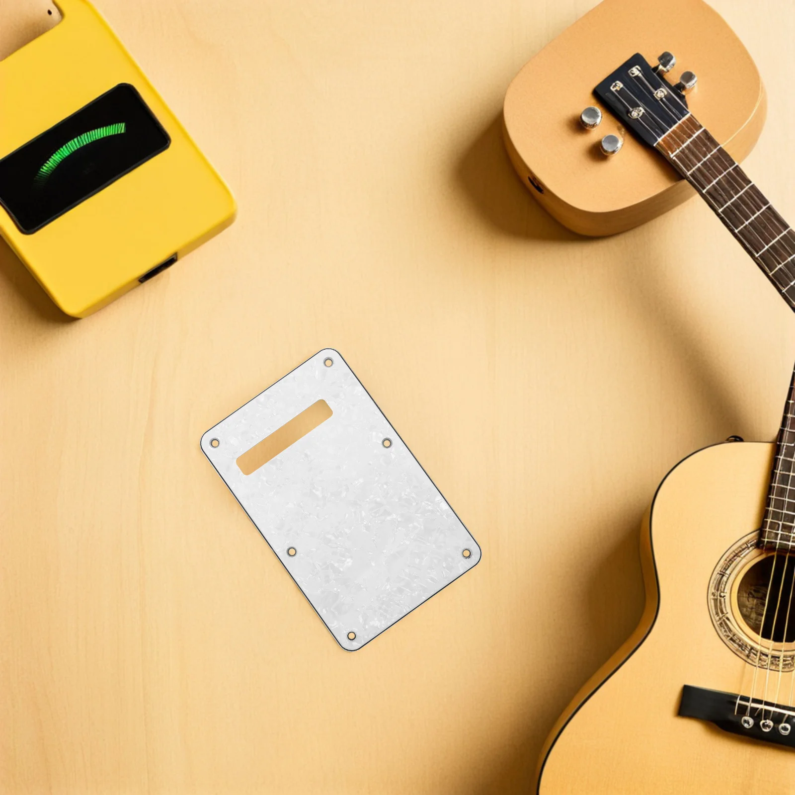 

2Pcs Electric Guitar Backplate Plastic 6-Hole Rounded Edge Tremolo Cavity Cover Replacement Protective Accessories