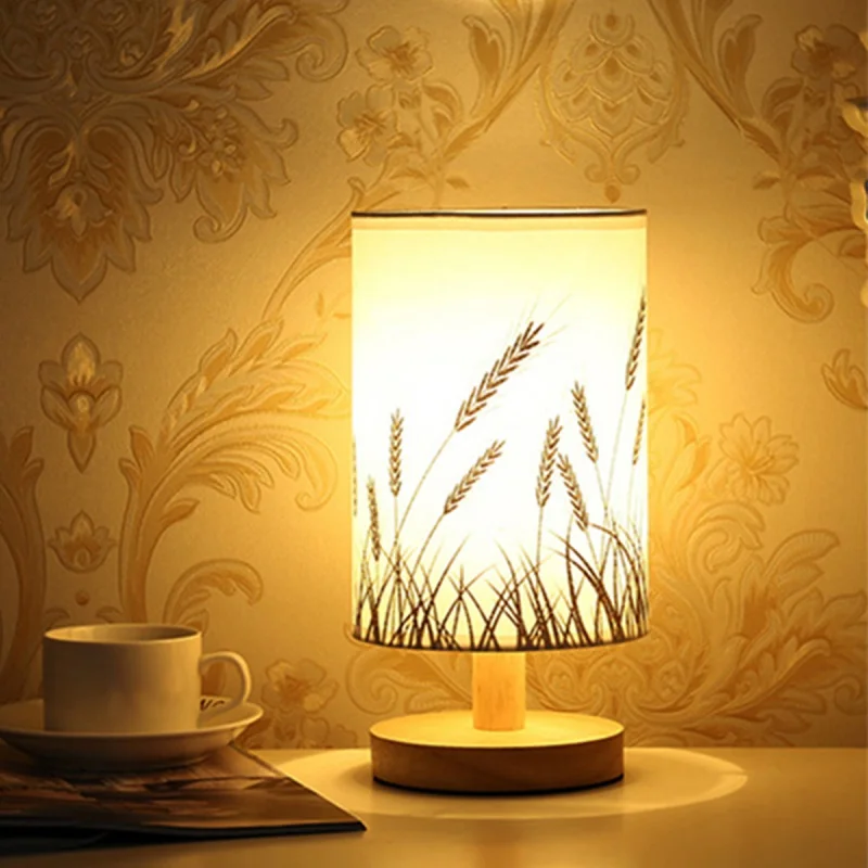 Linen Table Lamp USB Powered Modern Nordic Table Lamp Night Light Bedside Lamp For Bedroom Living Room Decoration