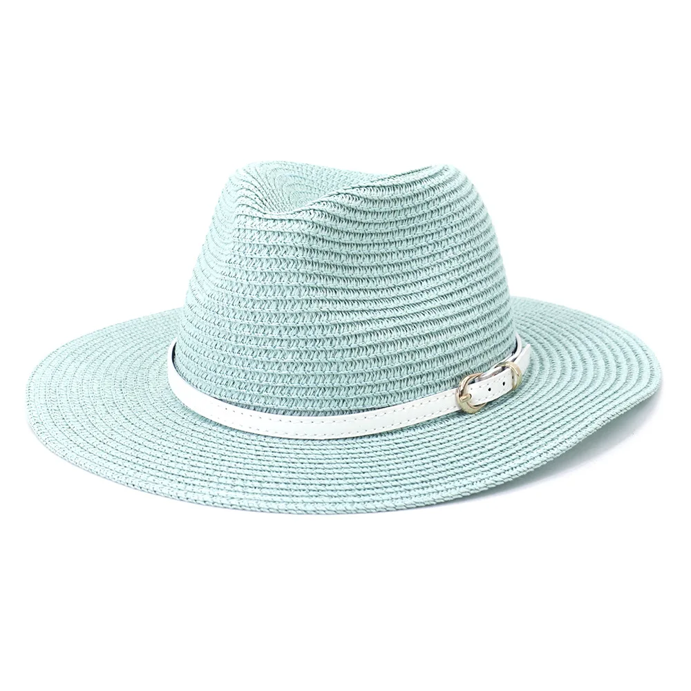 BUTTERMERE Panama Hat Straw Men Women Hat Red Light Blue Yellow Purple Caramel Summer Hat Belt Decorate Sunhat Chapeau Sombrero